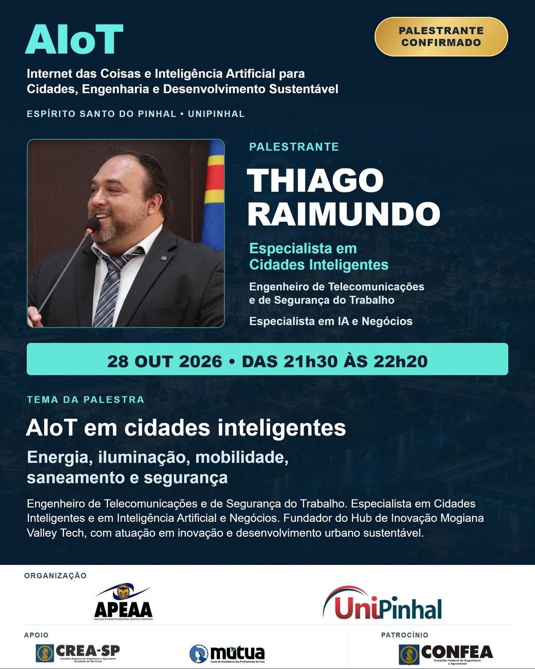 Palestrante confirmado: Thiago Raimundo